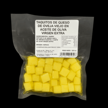 Tacos de queso de oveja viejo en aceite de oliva virgen extra. 250 gr