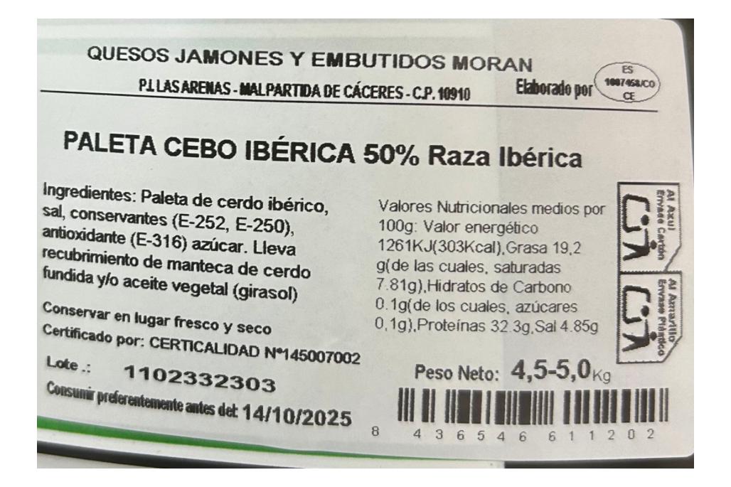 Lote Paleta Ibérica Navideña.