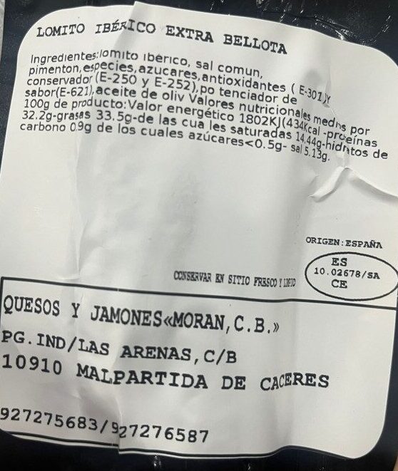 Lomito Ibérico Extra de Bellota.