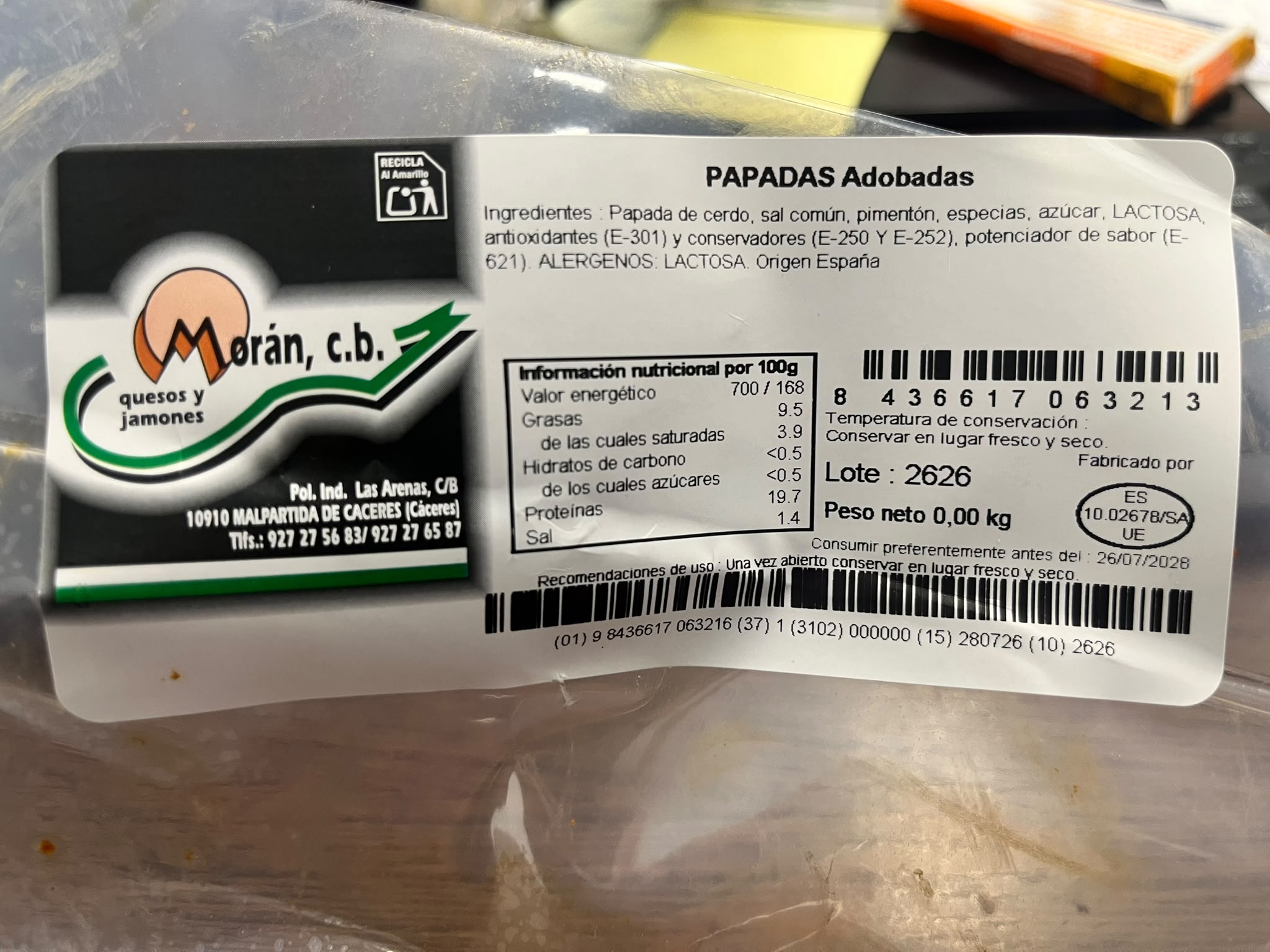 Papada Adobada Morán 400gr- 500 gr
